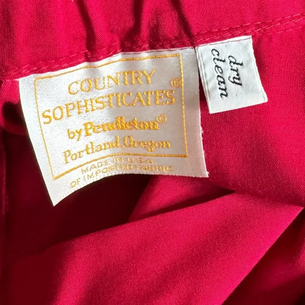 Vintage Pendleton‎ Country Sophisticates Red Midi Skirt Women's Small